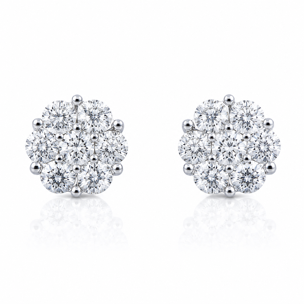 LAB GROWN DIAMOND CLUSTER EARRINGS