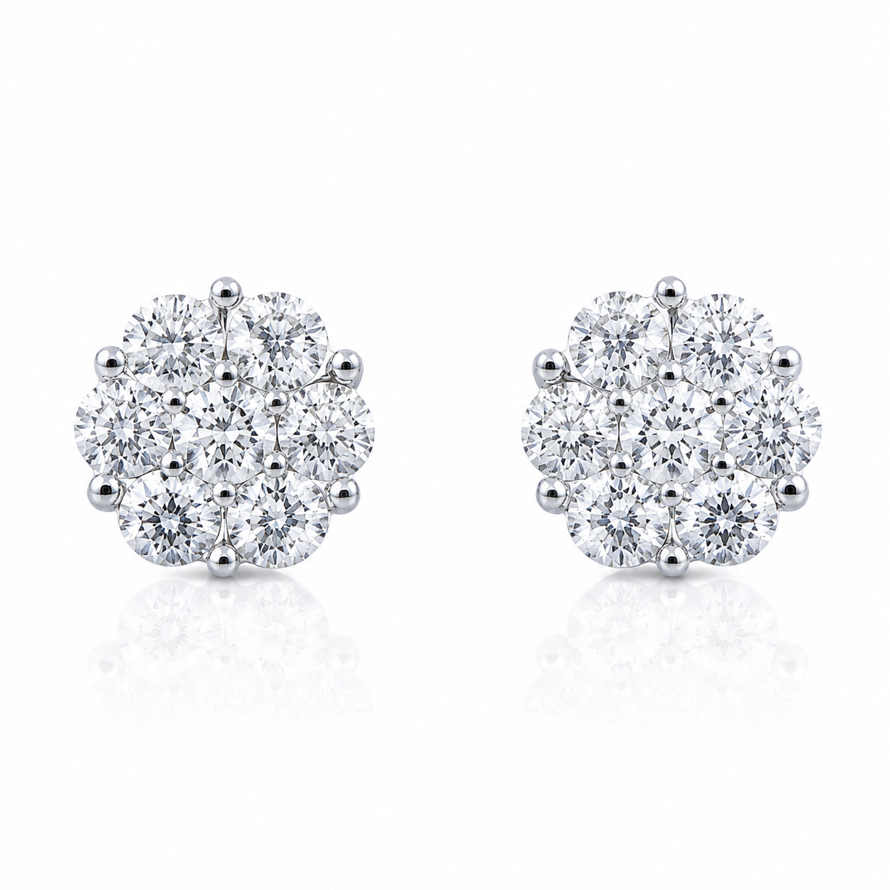 LAB GROWN DIAMOND CLUSTER EARRINGS