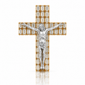 Emerald Diamond Cross With Jesus Pendant